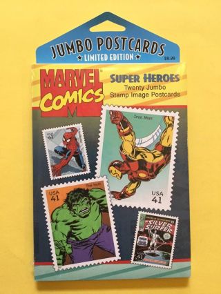 2008 Usps Marvel Comics Heroes Twenty (20) Jumbo Stamp Image Postcards