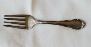 Vintage Sterling Silver Baby Fork By Lunt 4.  5 "