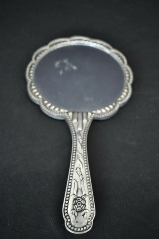 Godinger Art Nouveau/ Deco Silverplate Hand Mirror & Brush Cosmetology Vanity 3