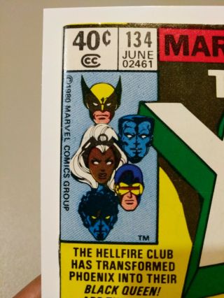 X - Men 134 in VF range - 1st Hellfire unpressed 1980 Dark Phoenix 2