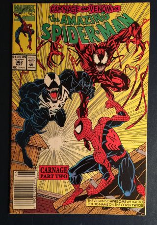 Spider - Man 362,  Marvel 1992,  2nd App Carnage
