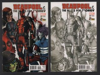 Deadpool & The Mercs For Money 1 Comic Con Box Color & B&w Variant Set Of 2