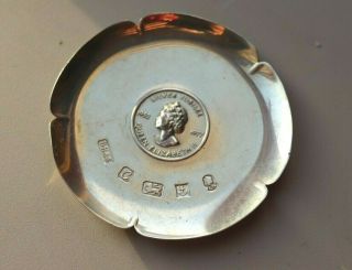 1977 Silver Hallmarked Silver Jubilee Plate/trinket Dish 28.  0gms