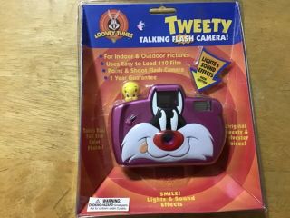 Vintage Looney Tunes Tweety Talking Flash Camera In Package Rare