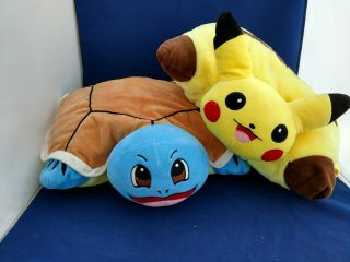 Pokemon Pikachu And Squirtle Pillow Pet Set