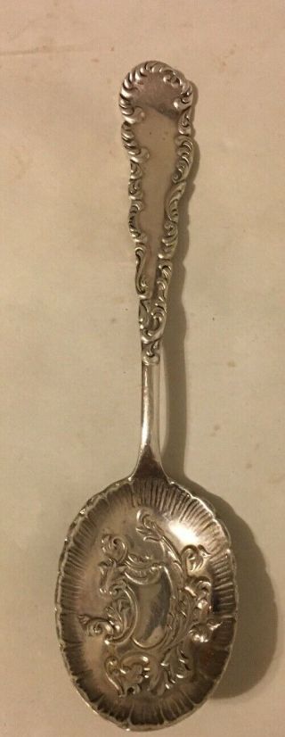 1846 Rogers Aa Silverplate 1895 Cromwell Pattern,  5 - 7/8 " Ornate Sugar Spoon