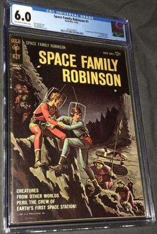 Space Family Robinson 1 Cgc 6.  0 Ow - W Gold Key - Tv - Sci - Fi - Space - 1967