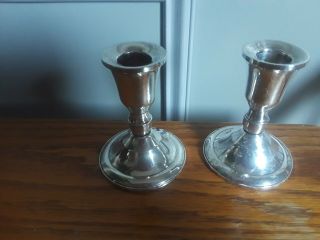 Vintage Weighted Sterling Silver Duchin Creations Candle Stick Holders 3 3/4 "