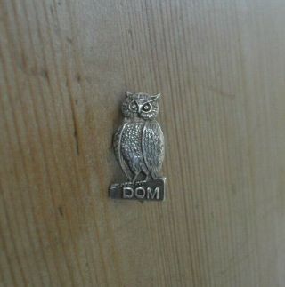 Vintage Birmingham Hallmarked Silver Owl Pin Brooch Dom