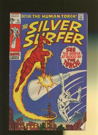 Silver Surfer 15 Vg 4.  0 1 Book Flame & The Fury By Stan Lee & John Buscema