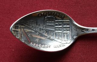 Calgary Alberta Canada Sterling Silver Souvenir Spoon.  Canadian Antique.