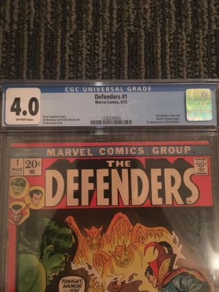 Defenders 1 cgc 4.  0 1st appearance of Necrodamus Marvel 1972 TV Dr Strange Hulk 2
