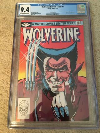 Wolverine Limited Series 1 Cgc 9.  4 Off - White To White Pages Frank Miller