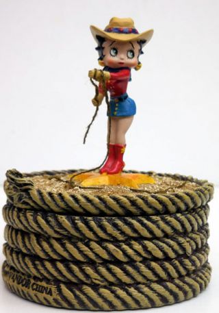 Betty Boop Western Betty Figurine/trinket Box,  Vandor Co.  Item 11025