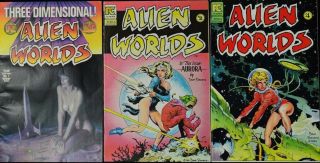 Pacific Comics Alien Worlds 1,  2,  & 4 (fn/vf) Set Dave Stevens