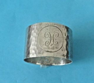 Arts & Craft Antique Sterling Silver Napkin Ring B 