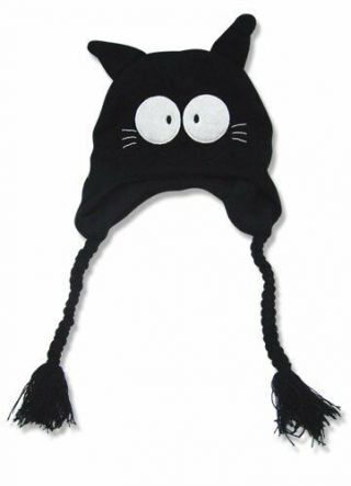 Flcl (fooly Cooly) : Takkun Black Cat Knitted Laplander Beanie By Ge