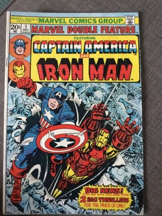 Marvel Double Feature 1 Featuring Captain America And Iron Man December 1973