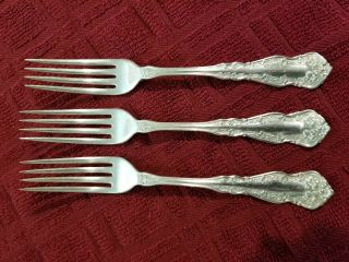 Wm Rogers & Son Aa Silverplate,  Chester Pattern,  3 Dinner Forks,