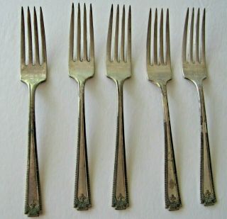 Viceroy Plate Usa Set Of 5 Flatware Forks 7 " National Silver Co.  7 "