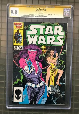 Star Wars 106 Marvel Comics 1986 Cynthia Martin Signed Auto Cgc 9.  8