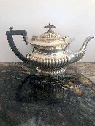 Lovely Vintage English Silver Plated Deco Stylish Teapot And Solid 0.  68kg