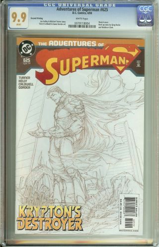 Adventures Of Superman 625 Cgc 9.  9 White Second Printing Sketch Cover