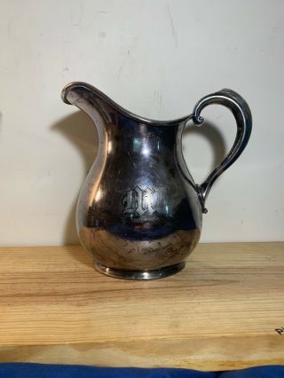 Reed & Barton Art Deco Modern Style Silverplate Water Pitcher Ice Lip As Found