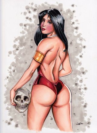 Sexy Vampirella Comic Book Pin Up Art Painting Jim Kyle Ooak