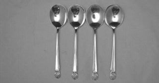 1847 Rogers Silverplate Eternally Yours Floral Round Soup Spoon 3