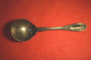 Antique Silverplate 1835 R Wallace Bouillon Soup Spoon Floral Pattern Tarnished