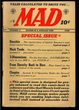 Mad 12 Owner Golden Age Ec Comic 1954 Gd,