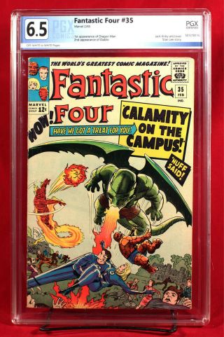 Fantastic Four 35 (marvel) Pgx 6.  5 Fn,  Fine Plus Calamity On Campus Unpressed