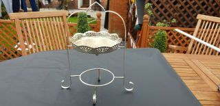 An Antique Silver Plated Cake Stand With Fixed Dish By.  Stamped With Gcs.  Epns.