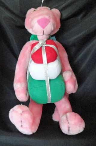 Rare Pink Panther Christmas Plush Santa Hat Presents Gifts Usa