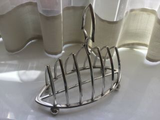 Lovely Antique Victorian John Henry Potter Silver Plated Footed Toast Rack