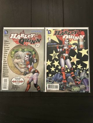 Dc Harley Quinn 1 & 0 The 52 Signed By Conner & Palmiotti 1st Print Nm Hot