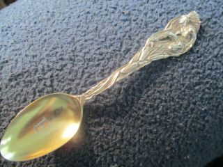 Antique (. 925) Souvenir Spoon With Native American Figure Handle Early 1900 