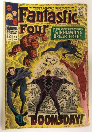 The Fantastic Four 59 Marvel Comics 1967 Jack Kirby Vg,