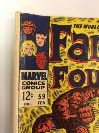 The Fantastic Four 59 Marvel Comics 1967 Jack Kirby VG, 2