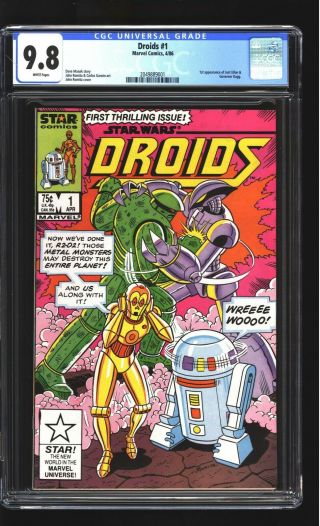Droids 1 Cgc 9.  8 Nm/mint C3po R2d2 John Romita Cover Star Wars Marvel 1986