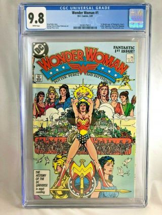 Wonder Woman 1 Cgc 9.  8 George Perez Art White Pages 1987 2/87