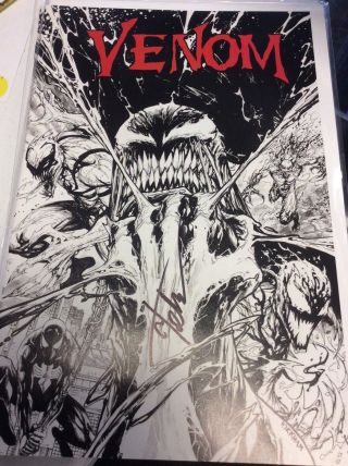 Venom 3 Krs Exclusive Black & White Variant Signed By Tyler Kirkham