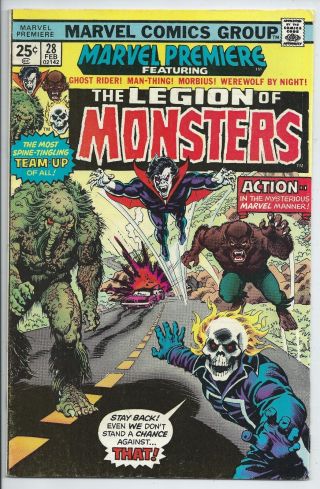 Marvel Premiere 28 (feb 1975) 1st App Legion Of Monsters Ghost Rider Fn