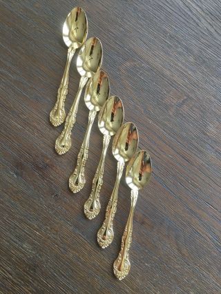 Set Of 6 Gold Demi Tasse Spoons