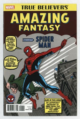 True Believers Fantasy 15 1st App Spider - Man Unread Kirby Lee Ditko Nm -