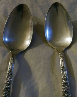 2 Vintage National Silver Co.  AA Plus Rose Design Spoons 4