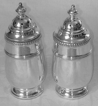 Pair Salt & Pepper Pots Silver Plated Circa 1916 85mm Tall Pspp