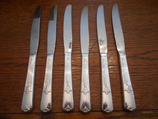 6 Rogers 1932 Guild Pattern Dinner Knives Is Silverplate Flatware 128