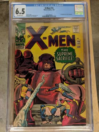Marvel Comics The X - Men 16 Cgc 6.  5 Off - White Pages Stan Lee Kirby Sentinels 1966